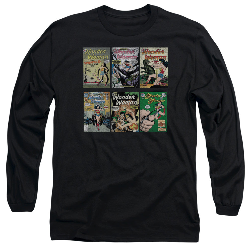 AN OFFCIALLY LICENSED DC WW COVERS MEN'S LONG SLEEVE T-SHIRT BLACK
