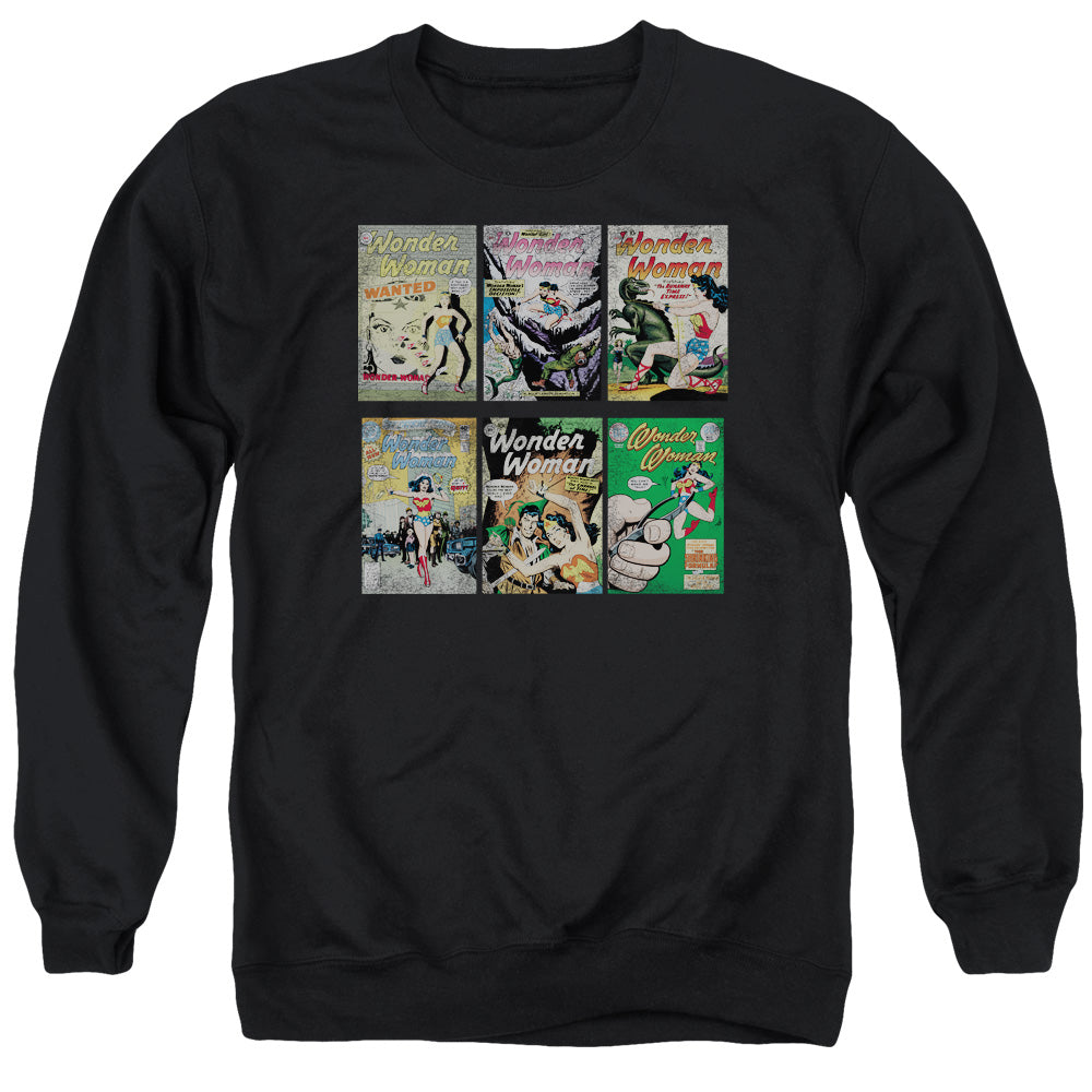 AN OFFCIALLY LICENSED DC WW COVERS ADULT UNISEX CREWNECK SWEATSHIRT BLACK