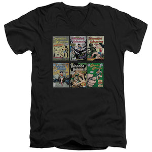 AN OFFCIALLY LICENSED DC WW COVERS MEN'S V-NECK T-SHIRT BLACK