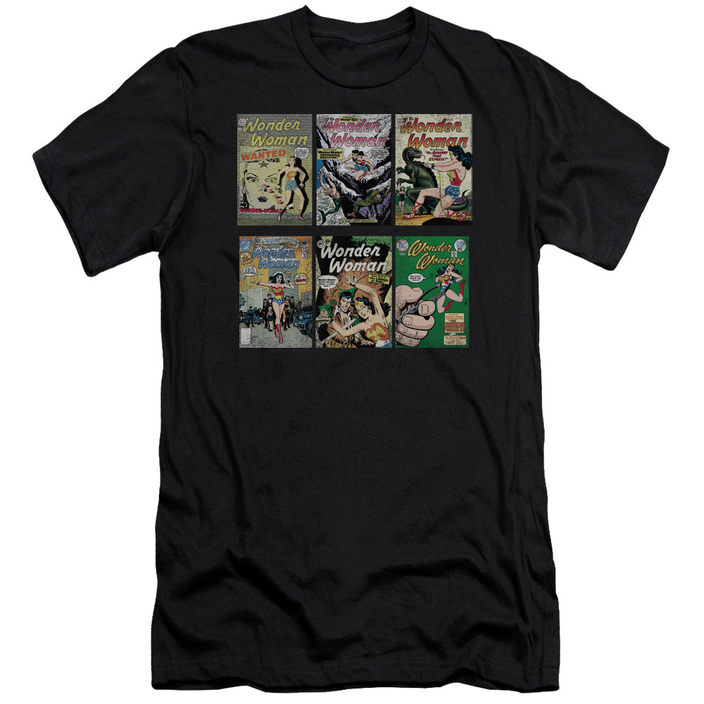 AN OFFCIALLY LICENSED DC WW COVERS MEN'S PREMIUM SLIM FIT T-SHIRT BLACK
