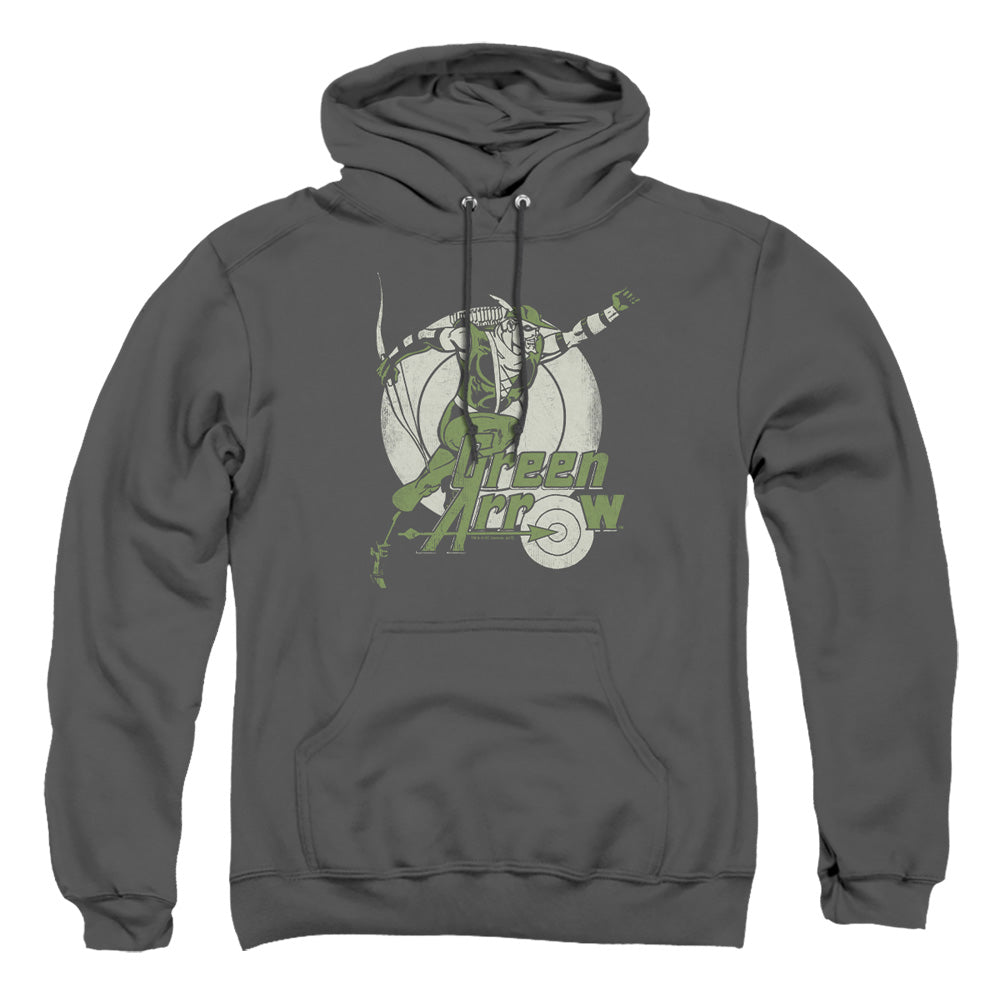 AN OFFCIALLY LICENSED DC RIGHT ON TARGET ADULT UNISEX PULLOVER HOODIE CHARCOAL
