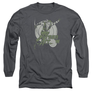 AN OFFCIALLY LICENSED DC RIGHT ON TARGET MEN'S LONG SLEEVE T-SHIRT CHARCOAL