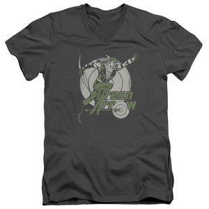 AN OFFCIALLY LICENSED DC RIGHT ON TARGET MEN'S V-NECK T-SHIRT CHARCOAL