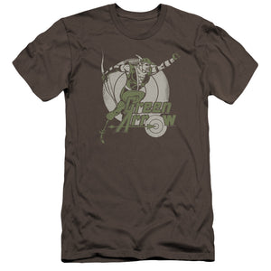 AN OFFCIALLY LICENSED DC RIGHT ON TARGET MEN'S PREMIUM SLIM FIT T-SHIRT CHARCOAL