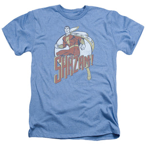 AN OFFCIALLY LICENSED DC STEPPING OUT MEN'S HEATHER T-SHIRT LIGHT BLUE