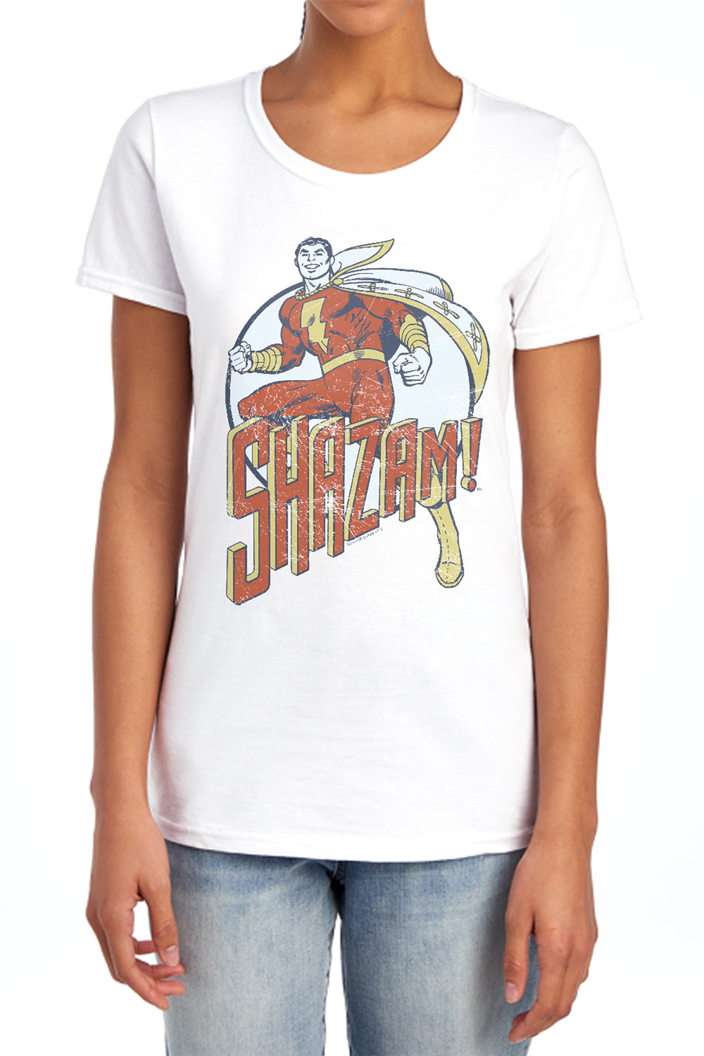 AN OFFCIALLY LICENSED DC STEPPING OUT WOMEN'S REGULAR FIT T-SHIRT LIGHT BLUE