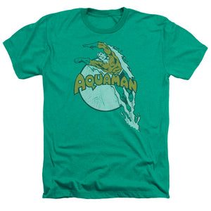 AN OFFCIALLY LICENSED DC SPLASH MEN'S HEATHER T-SHIRT KELLY GREEN