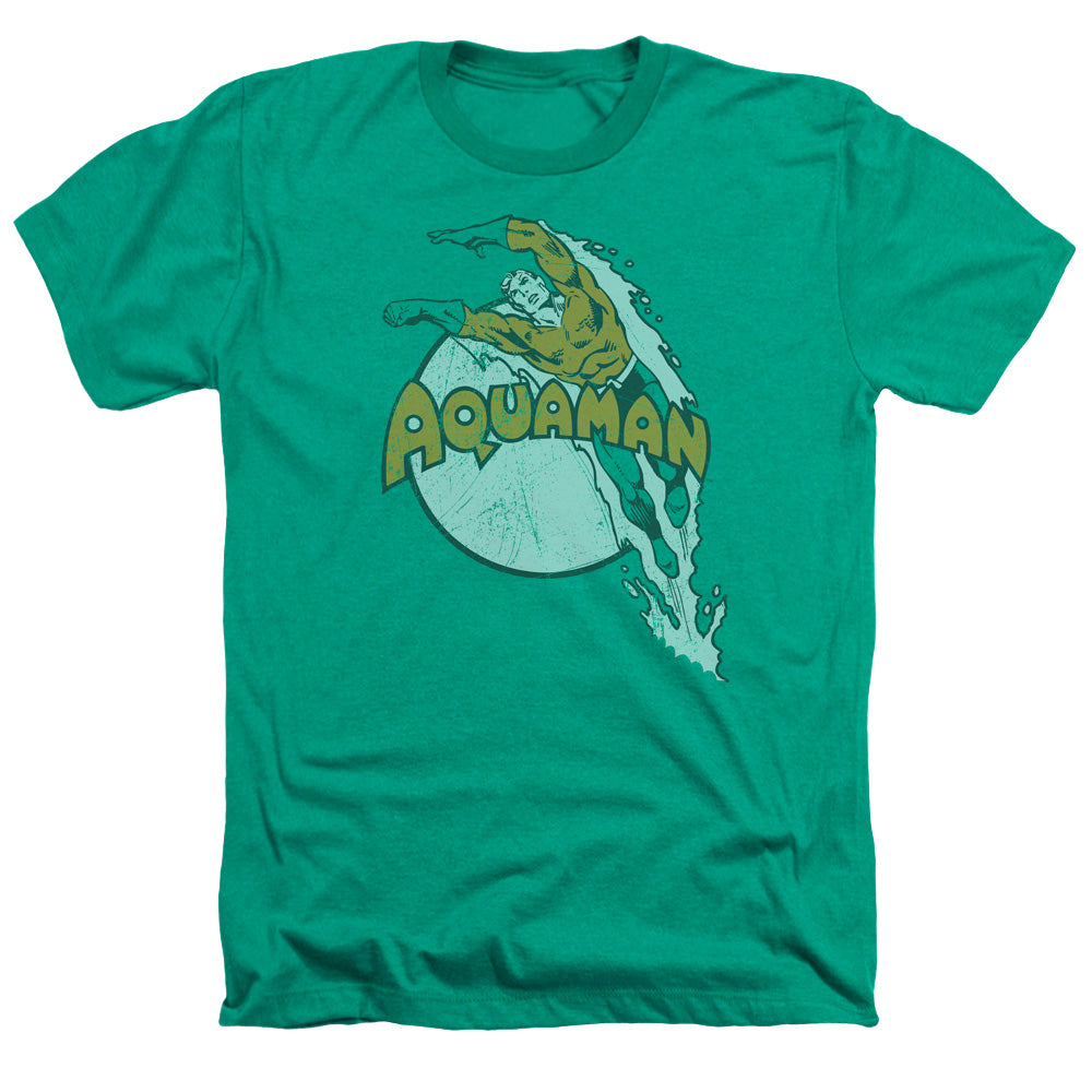 AN OFFCIALLY LICENSED DC SPLASH MEN'S HEATHER T-SHIRT KELLY GREEN