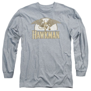 AN OFFCIALLY LICENSED DC FLY BY MEN'S LONG SLEEVE T-SHIRT ATHLETIC HEATHER