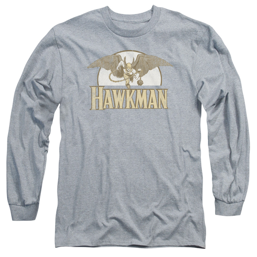 AN OFFCIALLY LICENSED DC FLY BY MEN'S LONG SLEEVE T-SHIRT ATHLETIC HEATHER