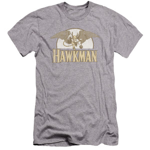 AN OFFCIALLY LICENSED DC FLY BY MEN'S PREMIUM SLIM FIT T-SHIRT ATHLETIC HEATHER