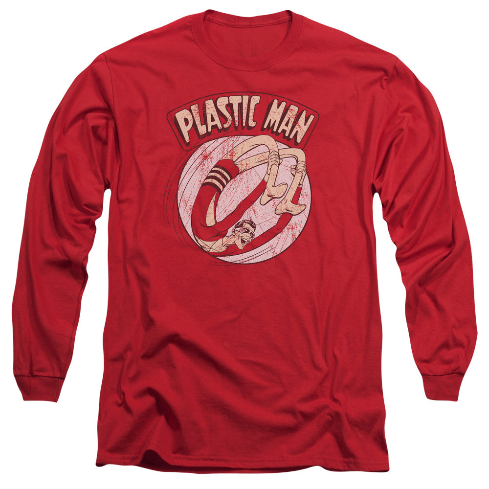 AN OFFCIALLY LICENSED DC BOUNCE MEN'S LONG SLEEVE T-SHIRT RED