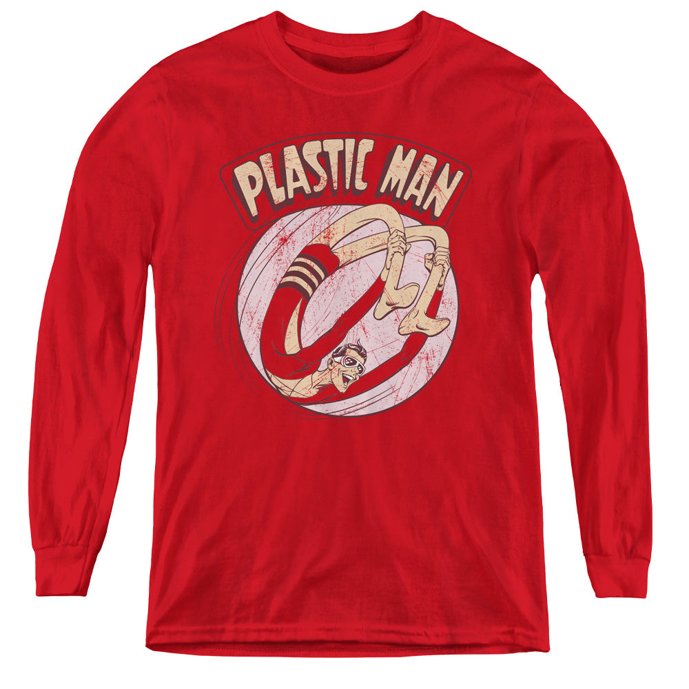 AN OFFCIALLY LICENSED DC BOUNCE YOUTH LONG SLEEVE T-SHIRT RED