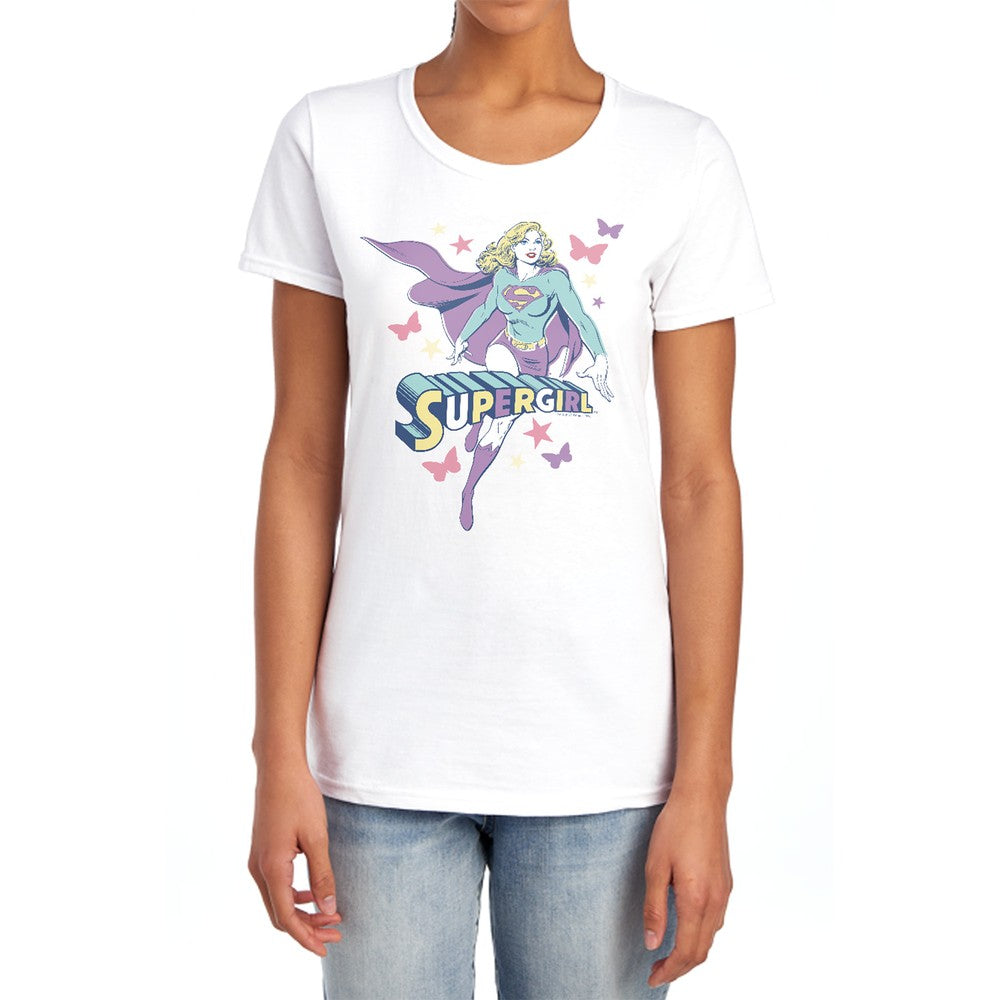 DC Supergirl Pastels Licensed Women's T-Shirt Regular Fit SM-2X