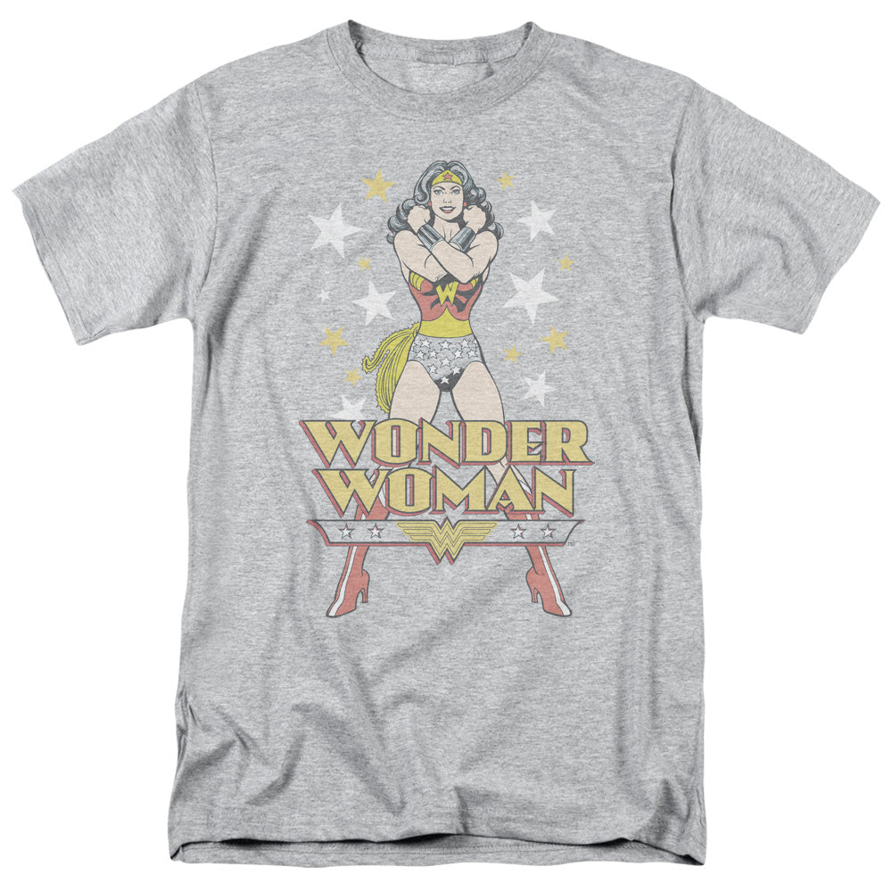AN OFFCIALLY LICENSED DC A WONDER MEN'S REGULAR FIT T-SHIRT ATHLETIC HEATHER