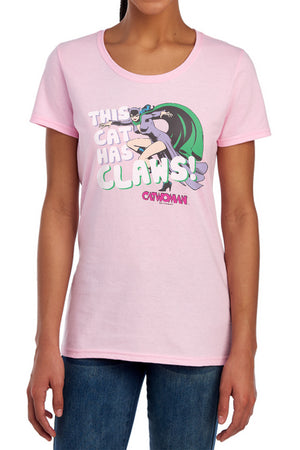 AN OFFCIALLY LICENSED DC CLAWS WOMEN'S REGULAR FIT T-SHIRT HOT PINK