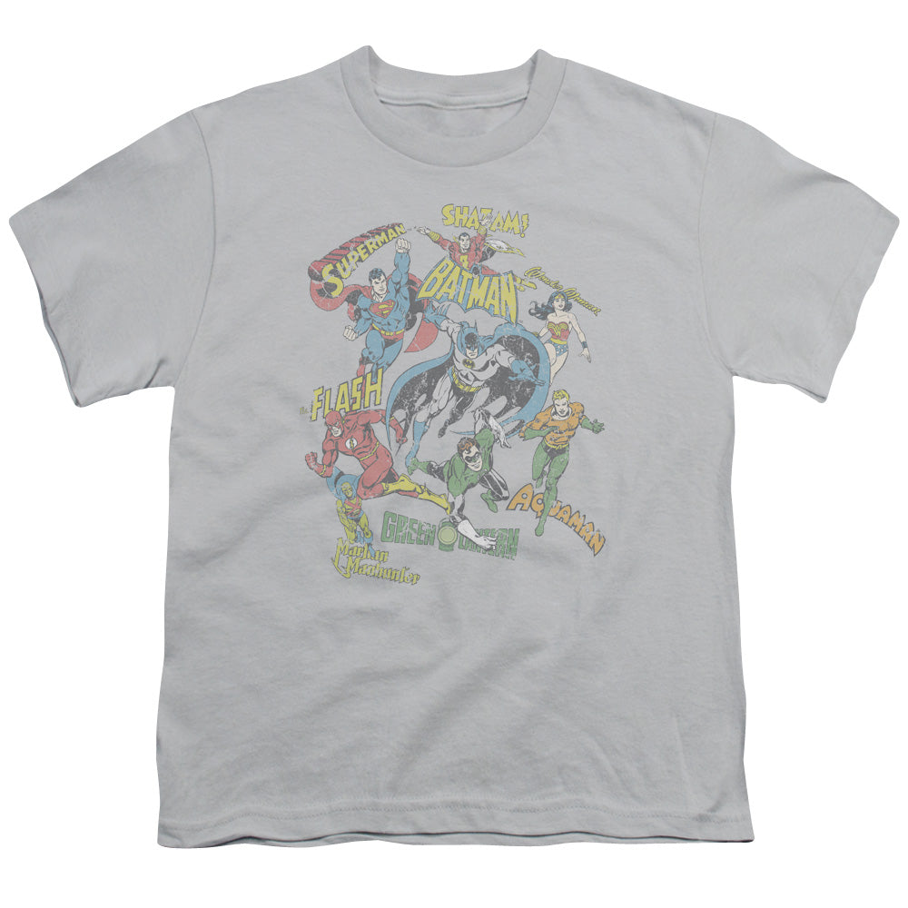 DC Super Collage Licensed Kid's T-Shirt (Ages 4-7) XL