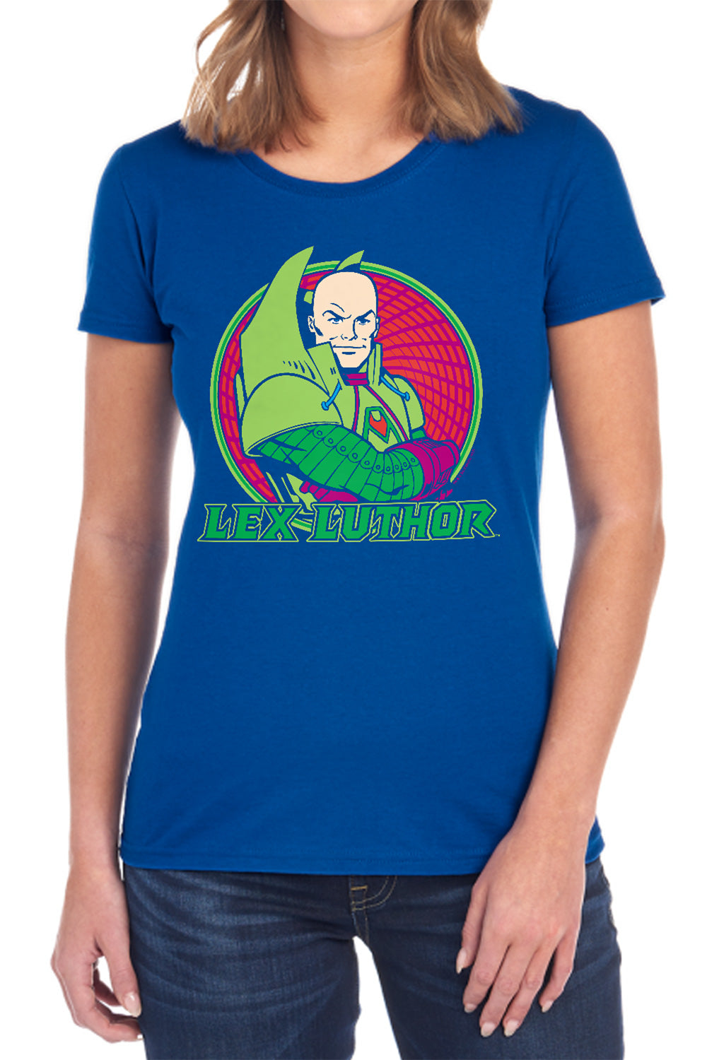 AN OFFCIALLY LICENSED DC LEX LUTHOR WOMEN'S REGULAR FIT T-SHIRT BLACK