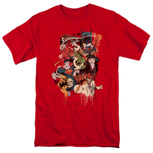 AN OFFCIALLY LICENSED DC DRIPPING CHARACTERS MEN'S REGULAR FIT T-SHIRT RED