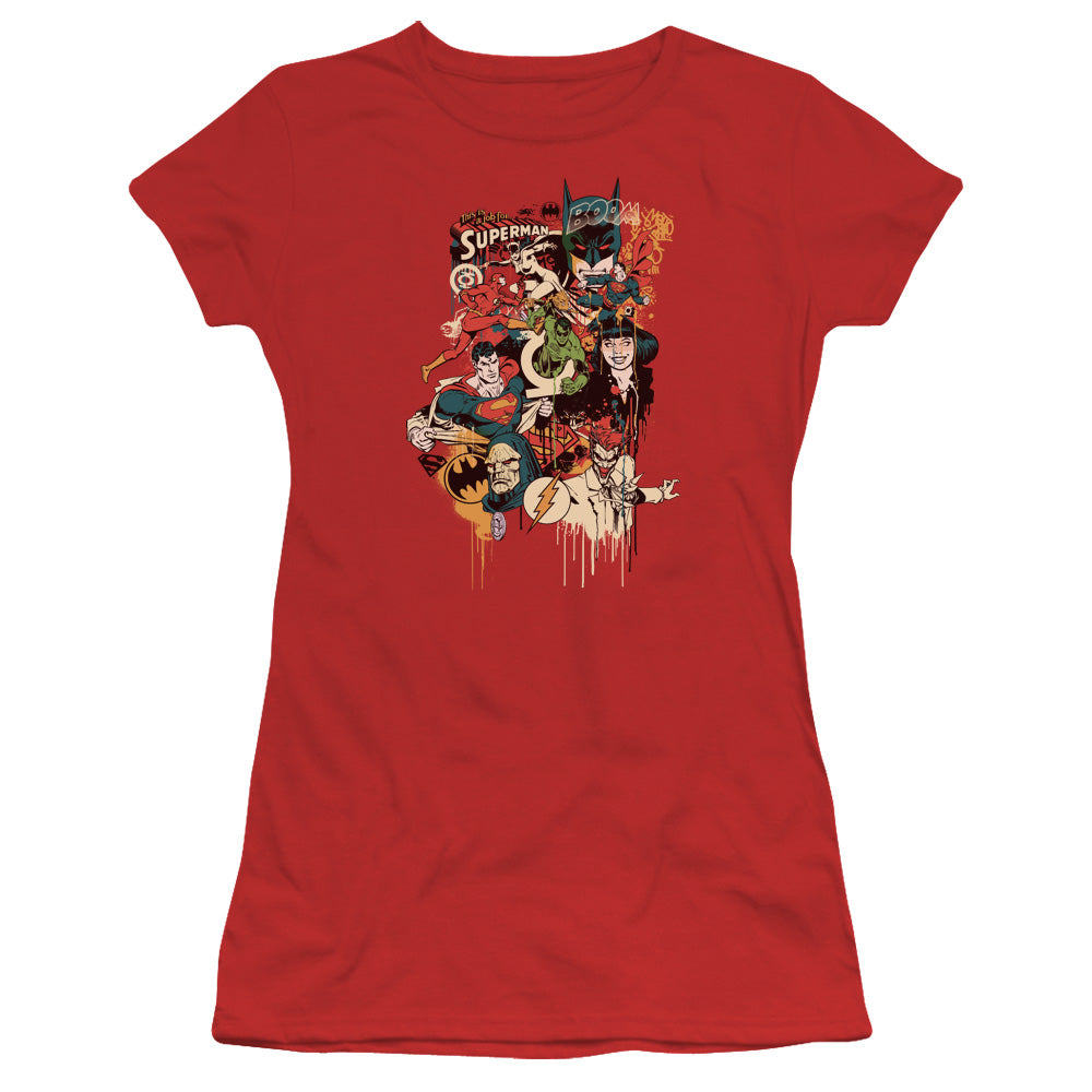 DC Dripping Characters Licensed Women's T-Shirt Juniors SM