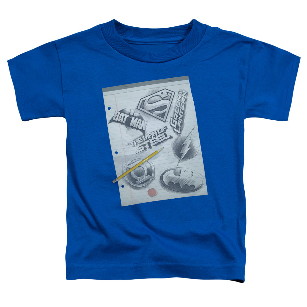 DC Logo Note Paper Licensed Toddler T-Shirt LG