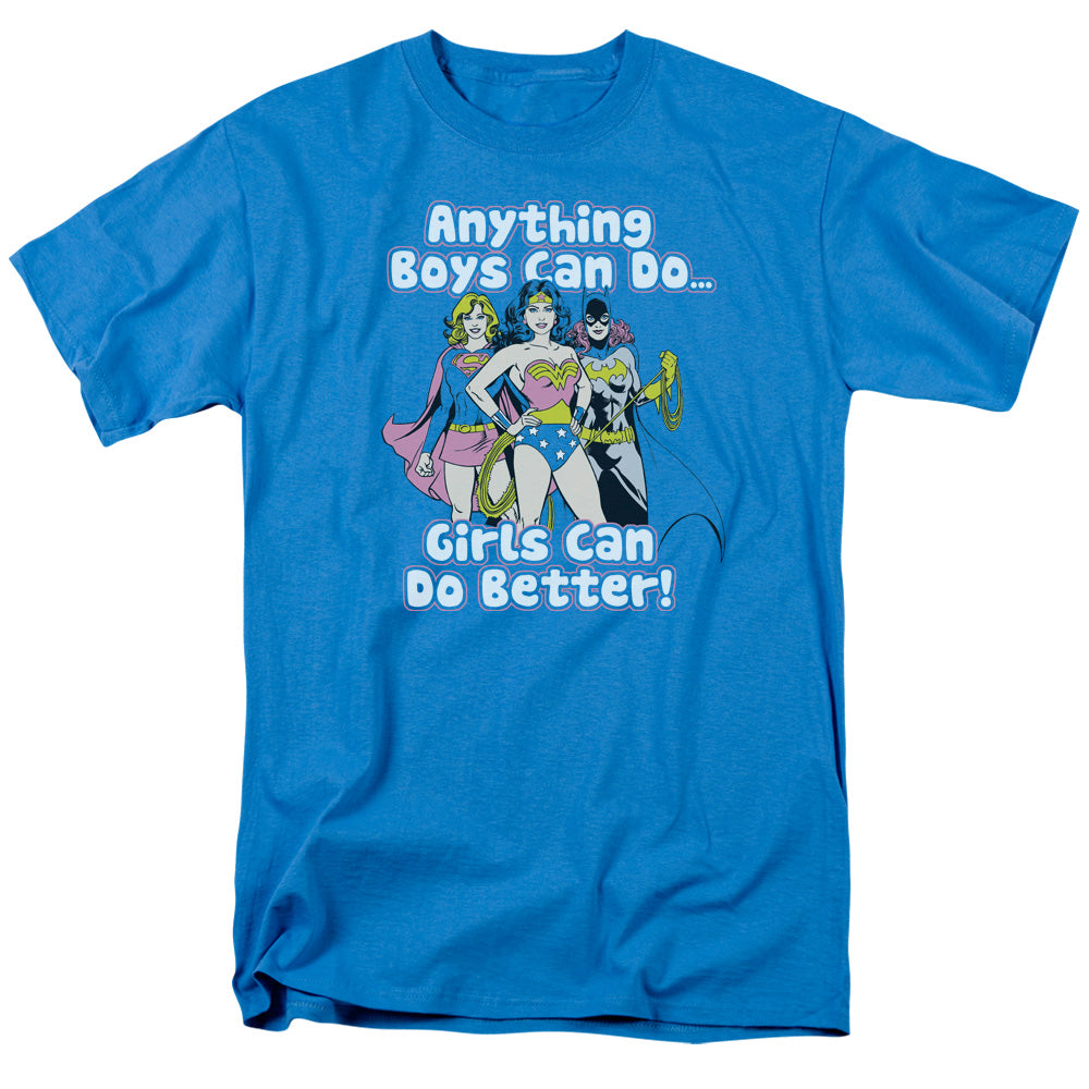 AN OFFCIALLY LICENSED DC GIRLS CAN DO IT BETTER MEN'S REGULAR FIT T-SHIRT TURQUOISE