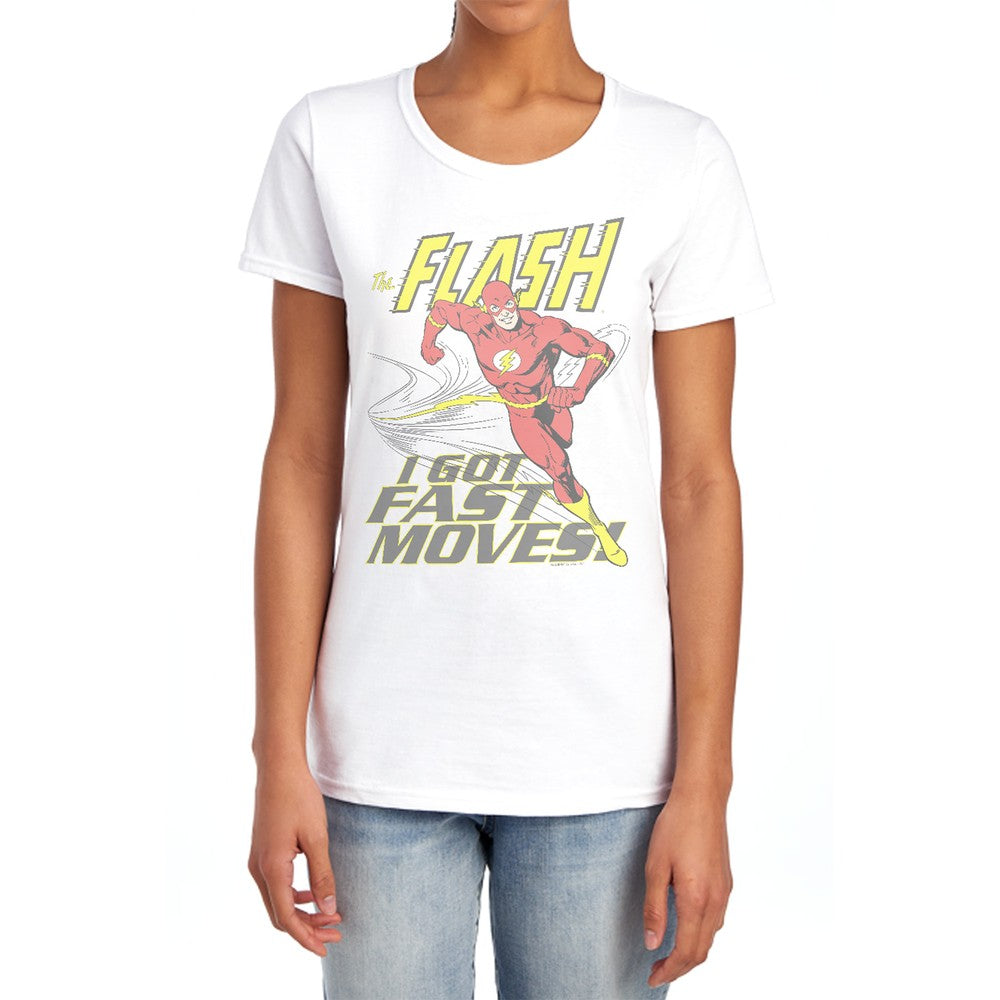 Dc Flash Fast Moves Licensed Women's T-Shirt Regular Fit LG