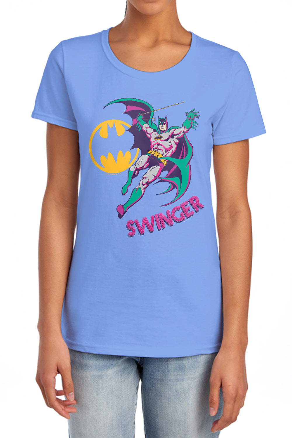AN OFFCIALLY LICENSED DCO SWINGER WOMEN'S REGULAR FIT T-SHIRT CHARCOAL
