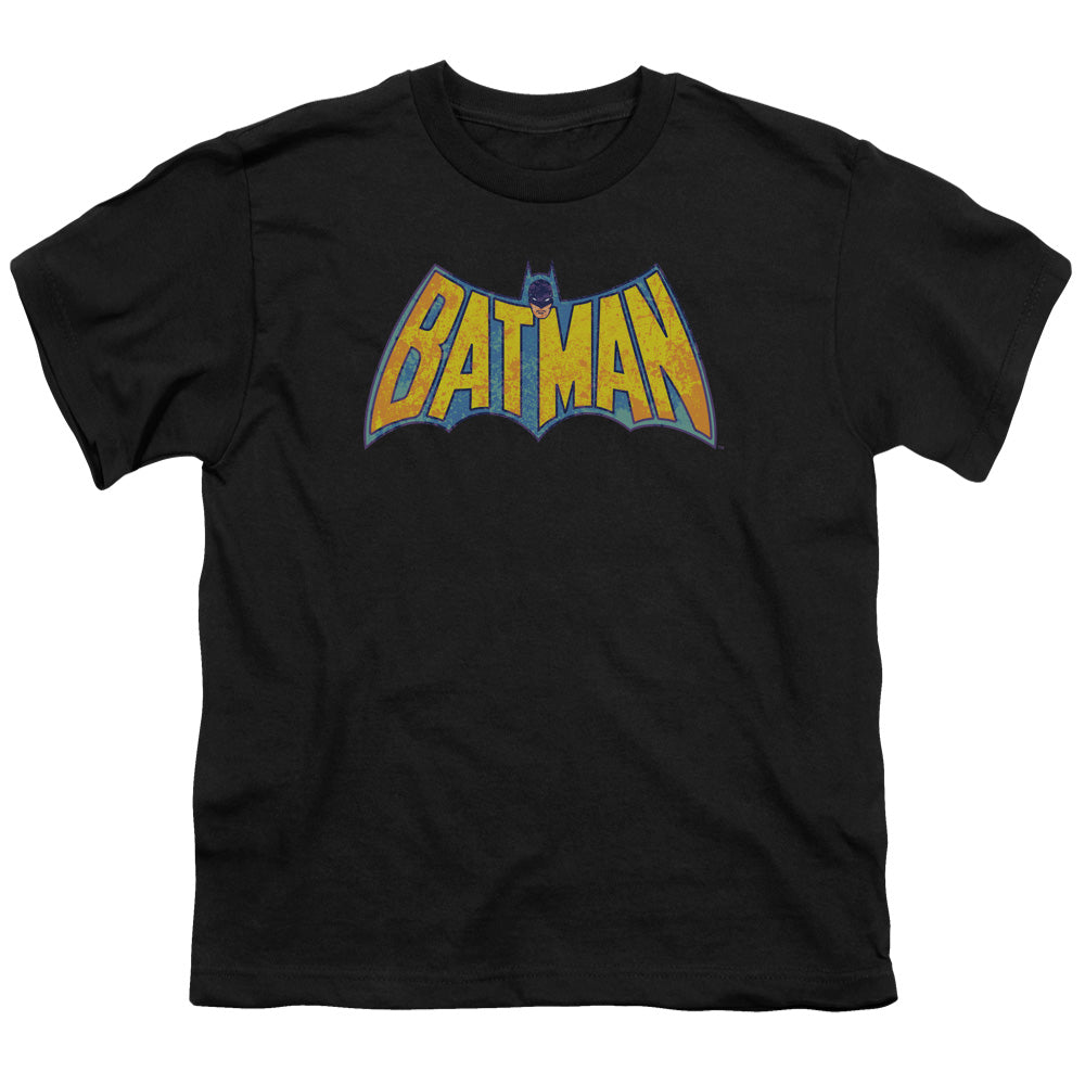 Dco Batman Neon Distress Logo Licensed Kid's T-Shirt (Ages 4-7) SM-XL