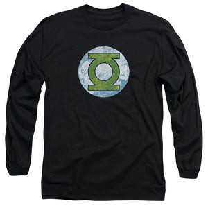 AN OFFCIALLY LICENSED DCO GL NEON DISTRESS LOGO MEN'S LONG SLEEVE T-SHIRT BLACK