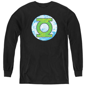 AN OFFCIALLY LICENSED DCO GL NEON DISTRESS LOGO YOUTH LONG SLEEVE T-SHIRT BLACK
