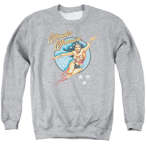 AN OFFCIALLY LICENSED DCO WONDER WOMAN VINTAGE ADULT UNISEX CREWNECK SWEATSHIRT ATHLETIC HEATHER