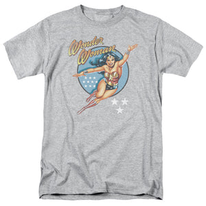 AN OFFCIALLY LICENSED DCO WONDER WOMAN VINTAGE MEN'S REGULAR FIT T-SHIRT ATHLETIC HEATHER