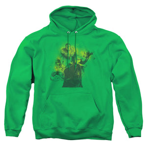 AN OFFCIALLY LICENSED DCO SPRAY SKETCH LEAGUE ADULT UNISEX PULLOVER HOODIE KELLY GREEN
