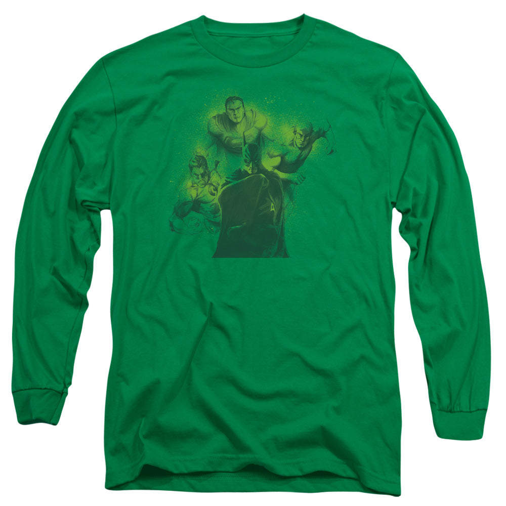 AN OFFCIALLY LICENSED DCO SPRAY SKETCH LEAGUE MEN'S LONG SLEEVE T-SHIRT KELLY GREEN