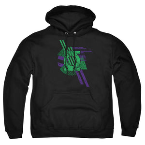 AN OFFCIALLY LICENSED DCO LANTERN SHAPES ADULT UNISEX PULLOVER HOODIE BLACK