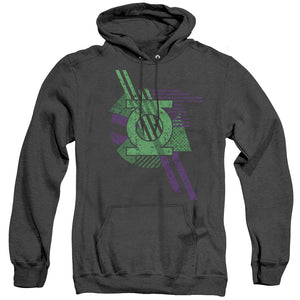 AN OFFCIALLY LICENSED DCO LANTERN SHAPES ADULT UNISEX HEATHER PULLOVER HOODIE BLACK
