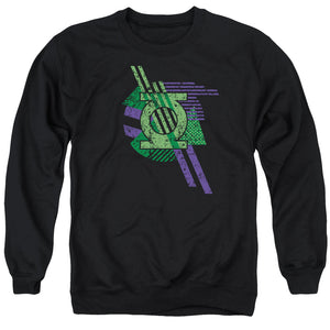 AN OFFCIALLY LICENSED DCO LANTERN SHAPES ADULT UNISEX CREWNECK SWEATSHIRT BLACK