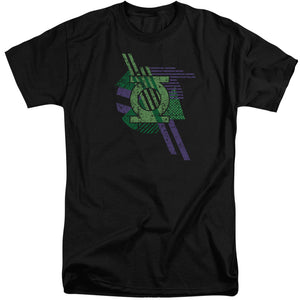 AN OFFCIALLY LICENSED DCO LANTERN SHAPES MEN'S TALL FIT T-SHIRT BLACK