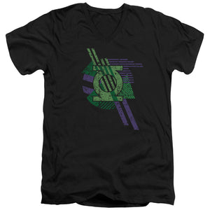 AN OFFCIALLY LICENSED DCO LANTERN SHAPES MEN'S V-NECK T-SHIRT BLACK
