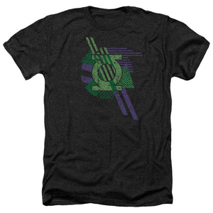 AN OFFCIALLY LICENSED DCO LANTERN SHAPES MEN'S HEATHER T-SHIRT CHARCOAL