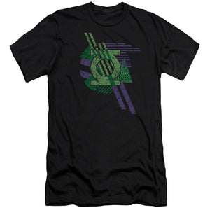AN OFFCIALLY LICENSED DCO LANTERN SHAPES MEN'S PREMIUM SLIM FIT T-SHIRT BLACK