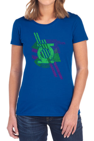 AN OFFCIALLY LICENSED DCO LANTERN SHAPES WOMEN'S REGULAR FIT T-SHIRT BLACK