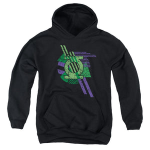 AN OFFCIALLY LICENSED DCO LANTERN SHAPES YOUTH HOODIE BLACK