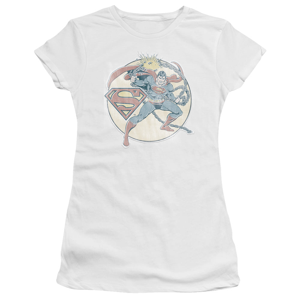 Dco Retro Superman Iron On Licensed Women's T-Shirt Juniors LG