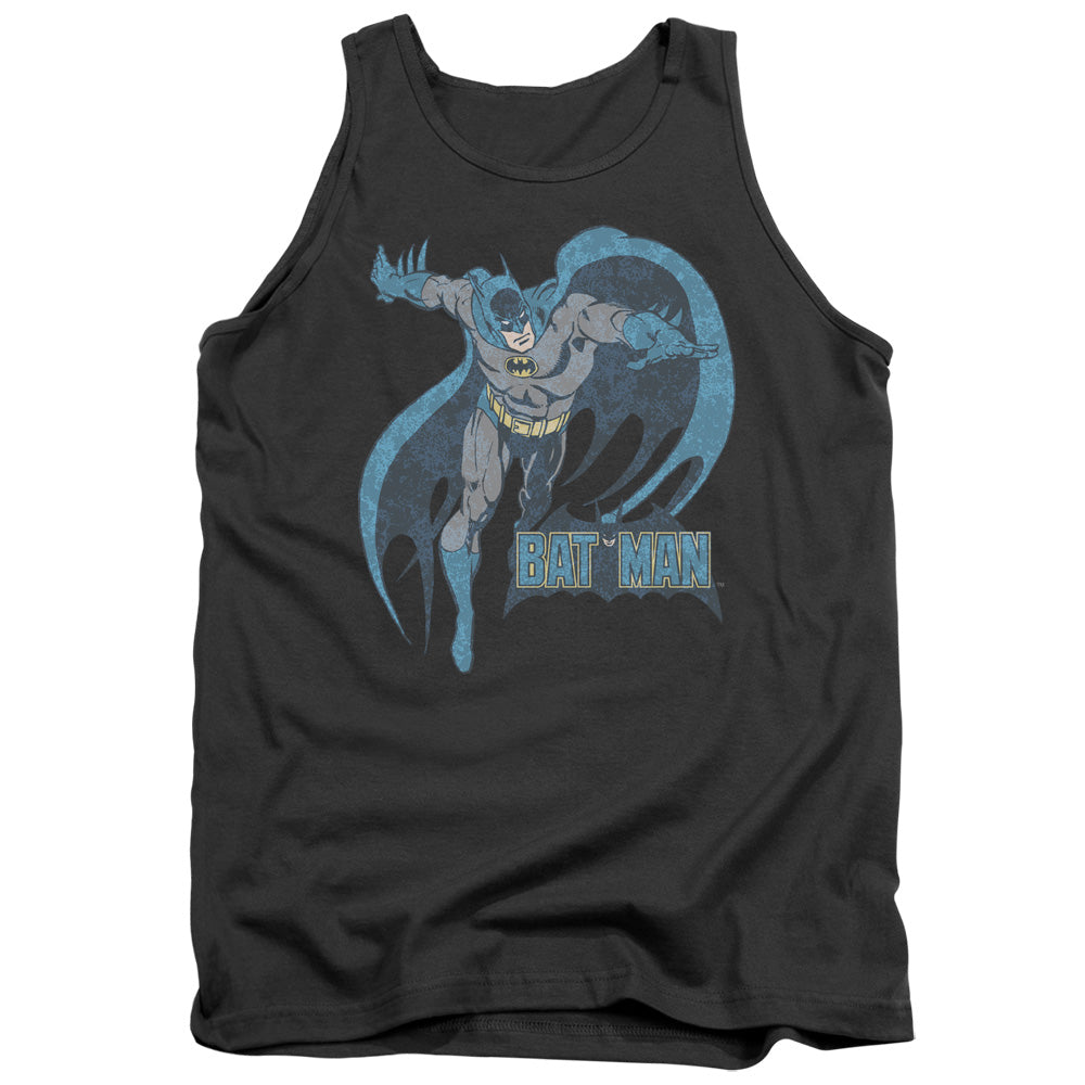 AN OFFCIALLY LICENSED DCO DESATURATED BATMAN ADULT UNISEX TANK TOP CHARCOAL
