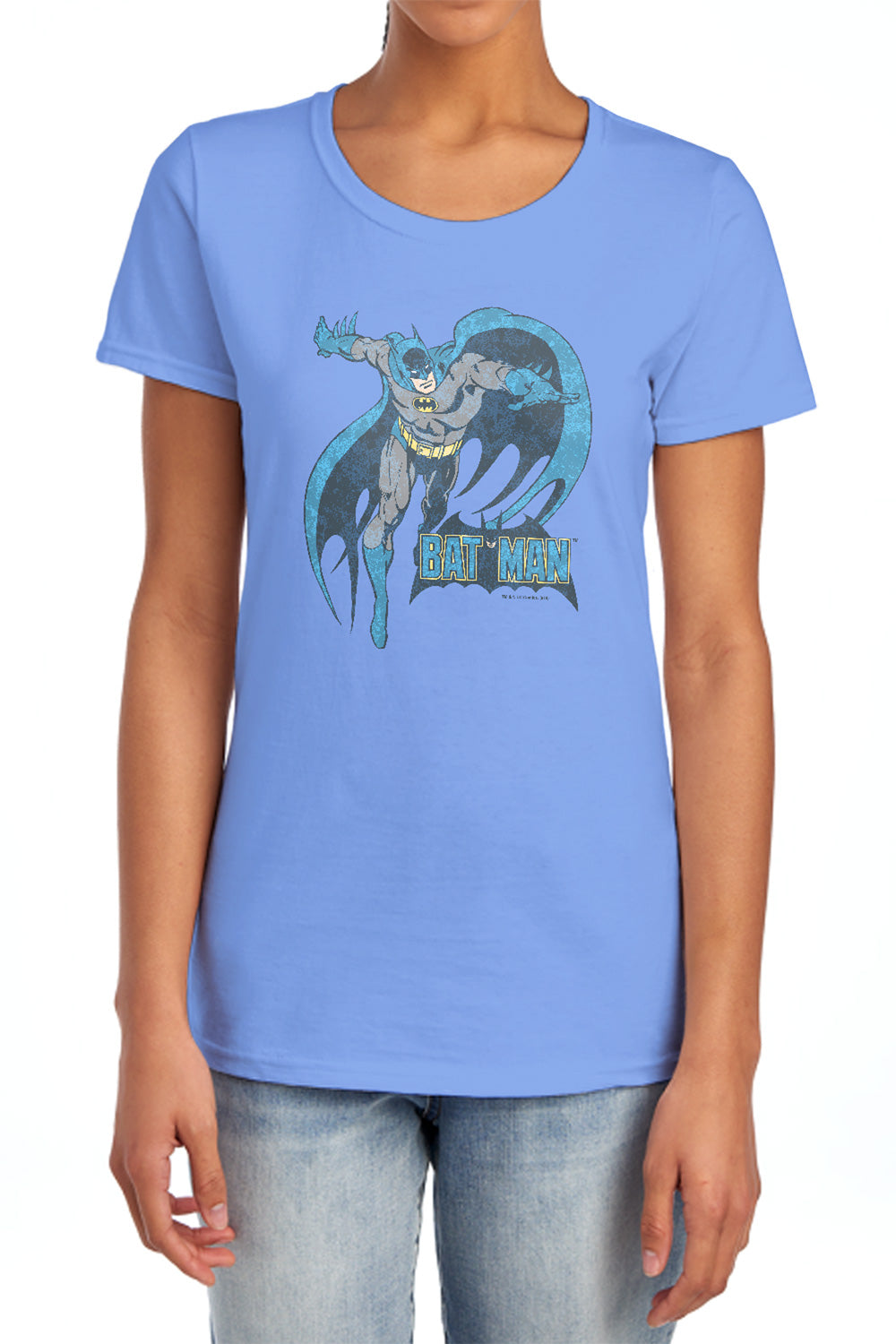 AN OFFCIALLY LICENSED DCO DESATURATED BATMAN WOMEN'S REGULAR FIT T-SHIRT CHARCOAL