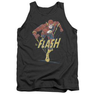 AN OFFCIALLY LICENSED DC FLASH DESATURATED FLASH ADULT UNISEX TANK TOP CHARCOAL