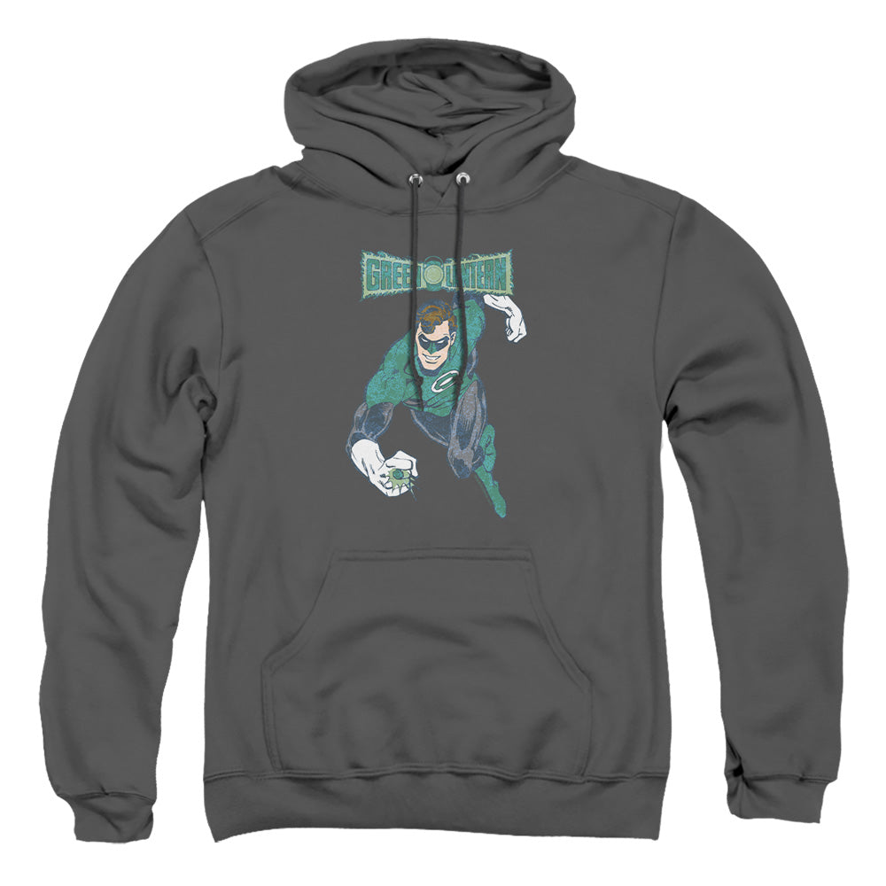 AN OFFCIALLY LICENSED DCO DESATURATED GREEN LANTERN ADULT UNISEX PULLOVER HOODIE CHARCOAL