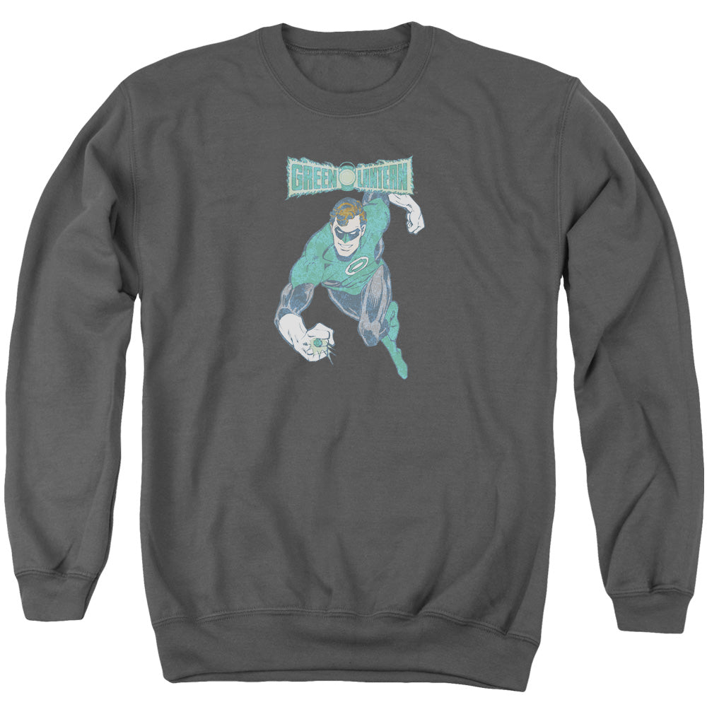 AN OFFCIALLY LICENSED DCO DESATURATED GREEN LANTERN ADULT UNISEX CREWNECK SWEATSHIRT CHARCOAL